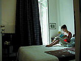 Studentin in ihrem Zimmer Studentin in ihrem Zimmer