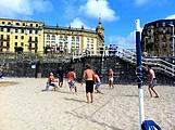 Beachvolleyball am Strand